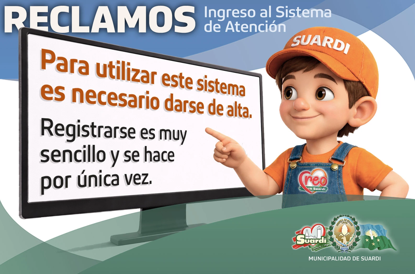 Ingreso al sistema de atención de reclamos de la Municipalidad de Suardi